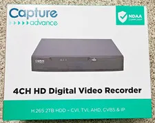 Capture Advance R2-HDDVR4C2T 4-Channel HD DVR 2TB HDD for use with Digital Cams