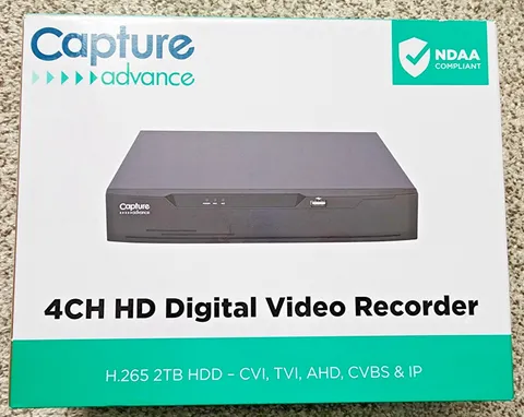 Capture Advance R2-HDDVR4C2T 4-Channel HD DVR 2TB HDD for use with Digital Cams