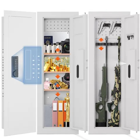47.24" Wall Hidden Home Safe,Safe Box with Removable Pegboard&Adjustable Shelves