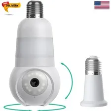 Luna Light Bulb Security Cameras Wireless Outdoor Indoor, 360° Pan Tilt, Colo...