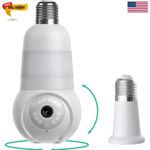 Luna Light Bulb Security Cameras Wireless Outdoor Indoor, 360° Pan Tilt, Colo...