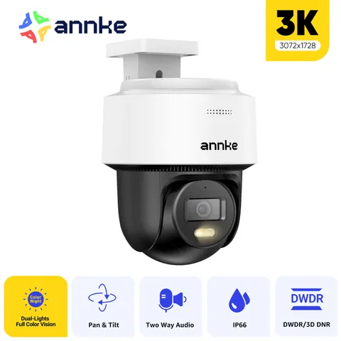 ANNKE 3K PoE Security IP Camera 5MP PT Color Night Vision Two Way Audio H.265+