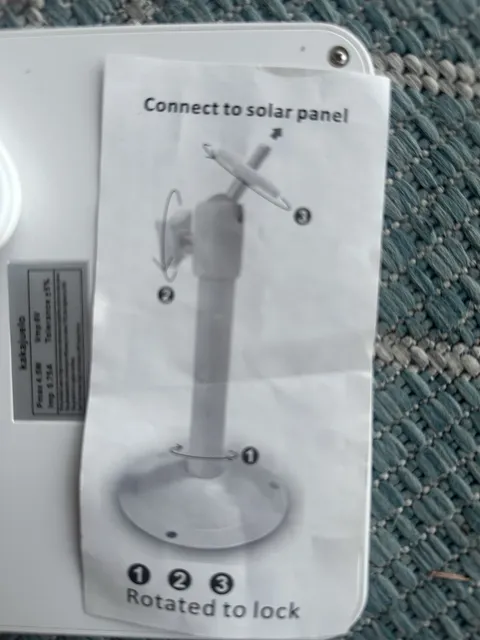 Solar Panel Charger for Security Camera with Mount & Cable – Pre-Owned