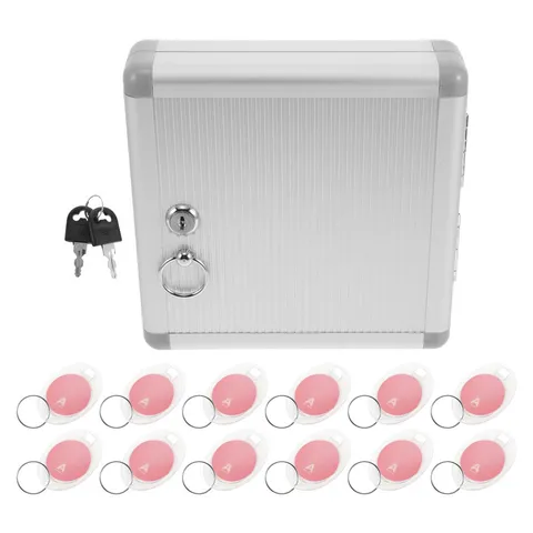 Wall Mounted Silver Key Safe Box Reusable Metal Lock Box for Secure Key Storage