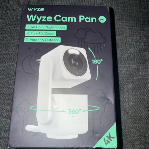Wyze Cam Pan v4 4K UHD Indoor Outdoor Pan Tilt Security Camera White NEW Sealed
