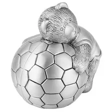 Little Bear with Football Money Box Coin Saving Pot Piggy Bank Home Decor Gift