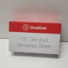 SimpliSafe 105 Decibel Wireless Siren WS1000 White New Open Box