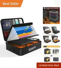 Lightweight Fireproof Document Organizer with 3-Digit Lock | 18 Compartments