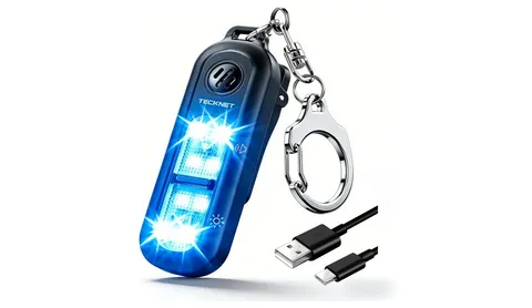 TECKNET Personal Safety Alarm 135dB Emergency Self Defense Siren SOS Strobe/Ligh