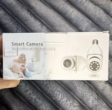 Smart Camera Wi‑Fi Light Bulb Security Camera, Color Night Vision, Indoor, White