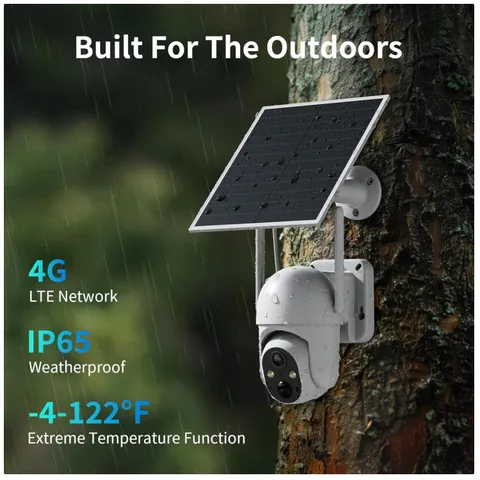 Solar Powered 4G LTE Security Camera 2 Pack - No WiFi Needed