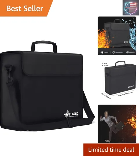 Fireproof Document Bags, 15x12x5” Large Fireproof & Water Resistant Bag, Hold...