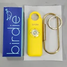 Birdie Chirp Personal Safety Alarm Keychain 130dB Siren Lights Alert Yellow