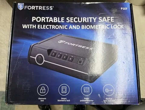 Fortress Portable Security Safe P1EF Biometric/Electronic Lock, Black