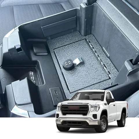 Center Console Safe Gun Safe Box Compatible with 2023-2026 Chevy Silverado 15...