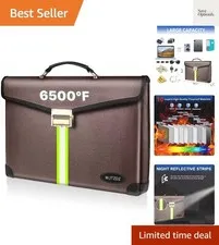6500°F Document Bag with Lock,Upgraded /Waterproof Money Bag with Zipper/Refl...