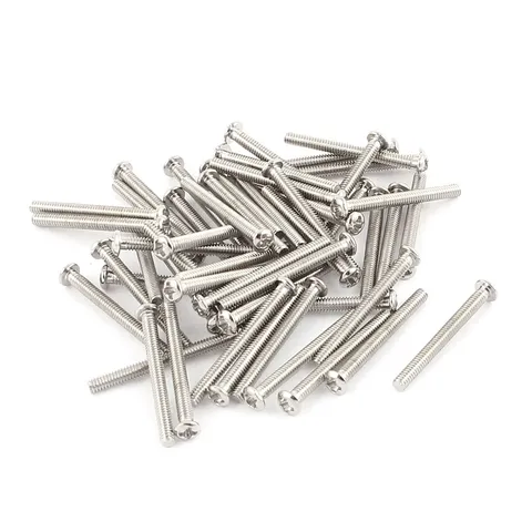 50 Pcs M2x20mm Stainless Steel Round Head Phillips Machine Screws Bolts