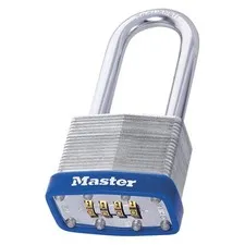 MASTER LOCK 179LH Combination Padlock,2in,Rectangle,Silver 33RL35