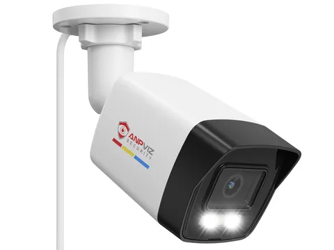Anpviz 5MP Bullet PoE IP Camera Outdoor, Wired Security 5 Megapixels, White