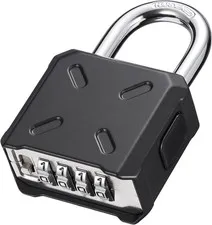 Combination Lock Heavy Duty Outdoor Padlock, Security Customizable 4 Digit Code