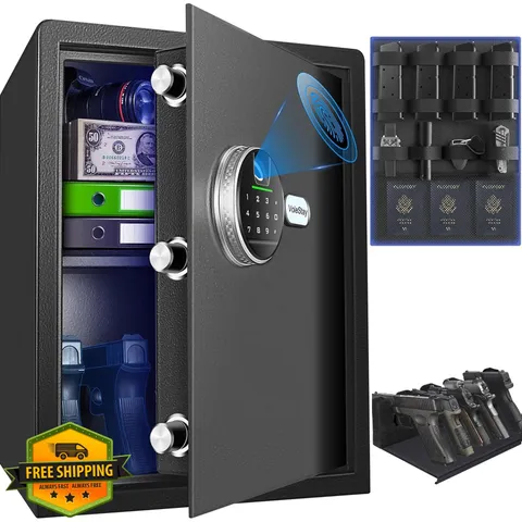 Biometric Home Safe, Fingerprint Gun Safe Lock Box,Money Box for Jewelry Hand...