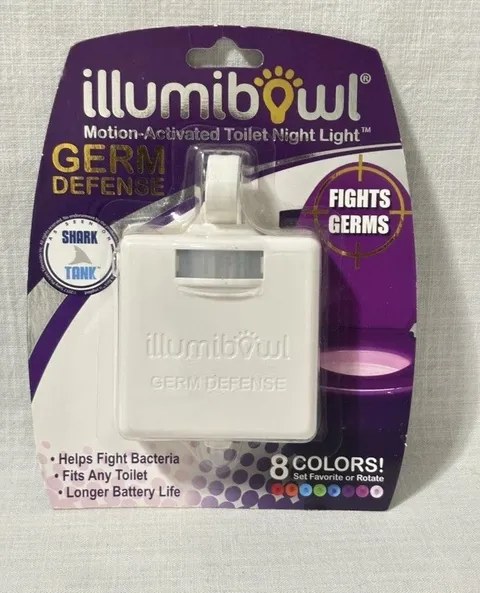 8 colors Illumibowl Motion Activated Toilet Night Light Germ Defense Shark Tank