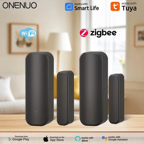 Tuya WiFi Zigbee Door Sensor Smart Life Window Open Alert Home Security Alarm US