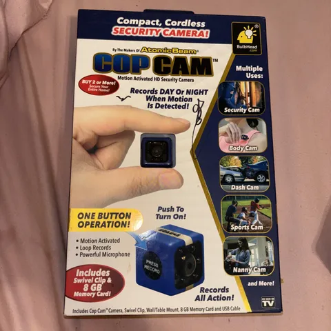 Atomic Beam Cop Cam Mini Security Camera BulbHead Body Cam Dash Cam w/ Clip