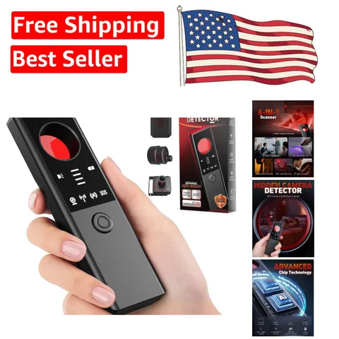 Portable Anti-Spy Detector: 6-in-1 Privacy Protector withSOS Alert, Rechargeable