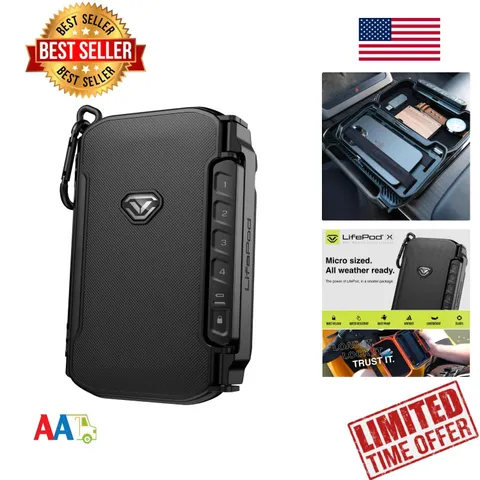 Electronic Lockbox 8x5.5x1.9 In, Waterproof, Anti-theft, Portable, Secure
