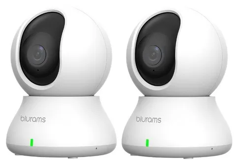 2pcs Blurams Dome Lite 2 Home 2K Security Camera, 360-degree/2-Way Audio For Pet