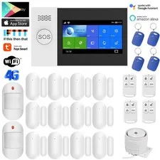 C21 Tuya APP WiFi+4G Sim Card SMS Wireless IR Home Security Alarm Burglar System