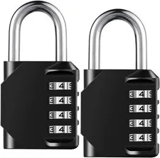 4 Digit Combination Padlock 2 Pack Resettable Waterproof Heavy Duty Lock Outdoor