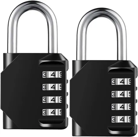 4 Digit Combination Padlock 2 Pack Resettable Waterproof Heavy Duty Lock Outdoor