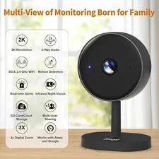 Aieggon 2K Indoor Wi-Fi IP Security Camera 2-Way Audio Motion Night Vision