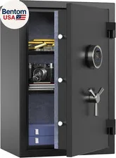 Biometric Fingerprint Fireproof Safe Box,Digital Fire Proof Safe with 3 Spoke Ha