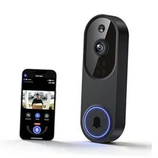1080P Wireless Video Doorbell Camera, Outdoor Surveillance Cameras, FHD Black