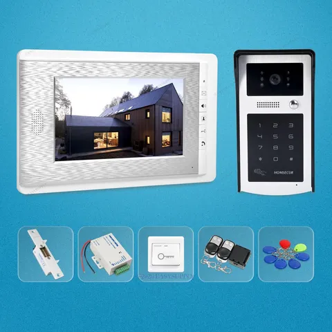 7inch Wired Video Door Phone Intercom System with Mute Mode for Home Security