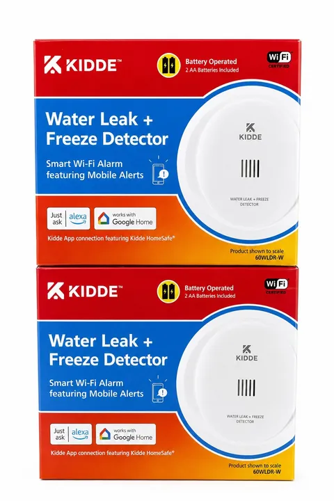 Kidde Smart Water Leak and Freeze Detector WiFi Alexa Google 60WLDR-W Lot Of 2