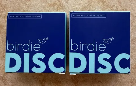 NEW Lot Of 2 Birdie Disc Alarm Personal Security Alarms - FREE SHIPPING!!!
