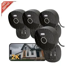 2K Security Camera 4-Pack –  Waterproof with Night Vision & Motion Alerts