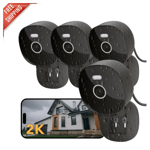 2K Security Camera 4-Pack –  Waterproof with Night Vision & Motion Alerts