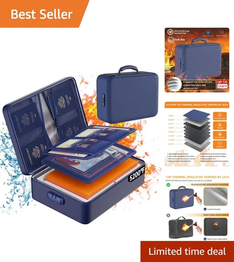 Secure 5200°F Fireproof Organizer with Lock & 36 Compartments for Safe Storage