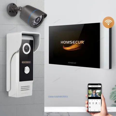 HOMSECUR Waterproof WIFI HD Video Doorbell Intercom Door Unlock External Memory