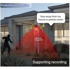 Solar Motion Sensor Alarm with Dog Barking Sound