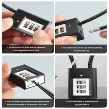 Combination Lock Cable Lock for Travel Luggage Cycling Helmets 3 Digits Padlock