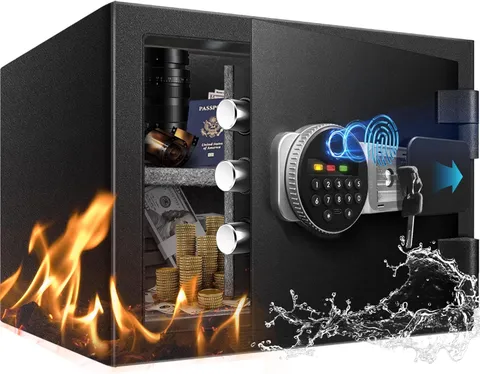 2.0 Cu Ft Fireproof Safe with Biometric Lock & Digital Keypad