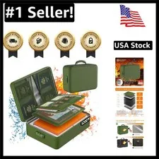 Elegant Green Fireproof Document Organizer - 8 Layers for Ultimate File Security