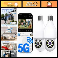 Wireless Light Bulb Security Camera - 5G/2.4GHz, Color Night Vision, Two-Way Tal