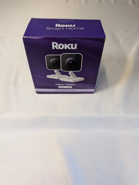 Roku CS1000P25 Smart Home Indoor Camera (2-Pack) Wired Security 1080p HD *NEW